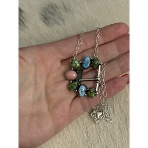 Sterling Silver Pink Conch Sonoran Golden Hills Turquoise Belt Buckle Necklace